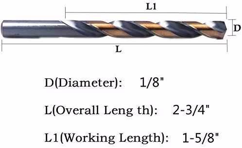 HSS Black and Gold Coated Twist Drill Bits Metal Drill Ideal for Drilling on Mild Steel Copper Aluminum Zinc Alloy