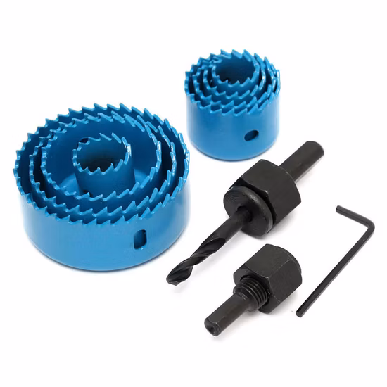 Carottier 11 pièces en acier au carbone HSS ensemble de coupe-diamant bi-métal trou de scie pour le plastique et le bois